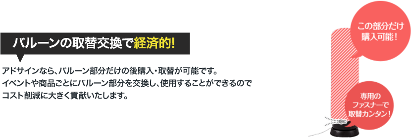 バルーン取替で経済的！